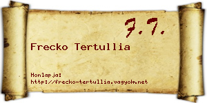 Frecko Tertullia névjegykártya